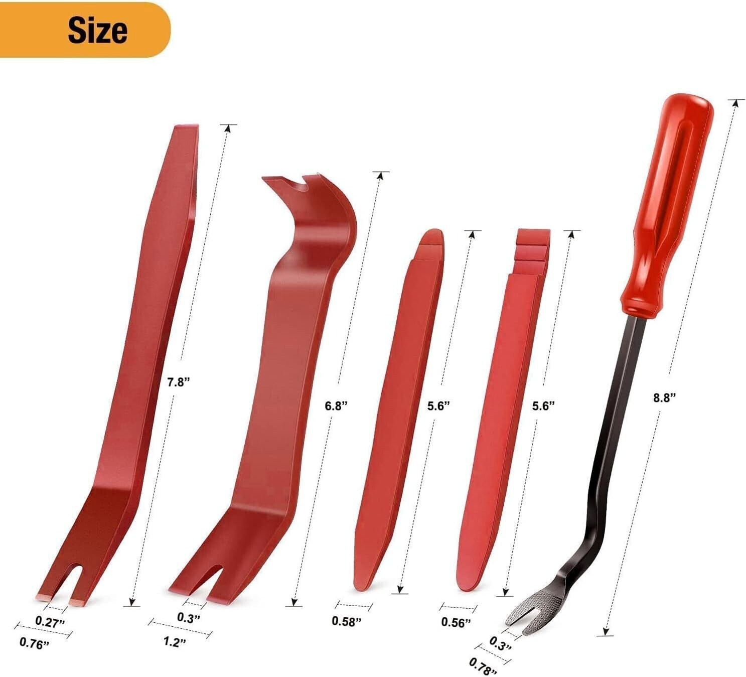 5PCS Plastic Trim Removal Pry Tool FOR Car Radio Panel Door Dash Clips Fasteners