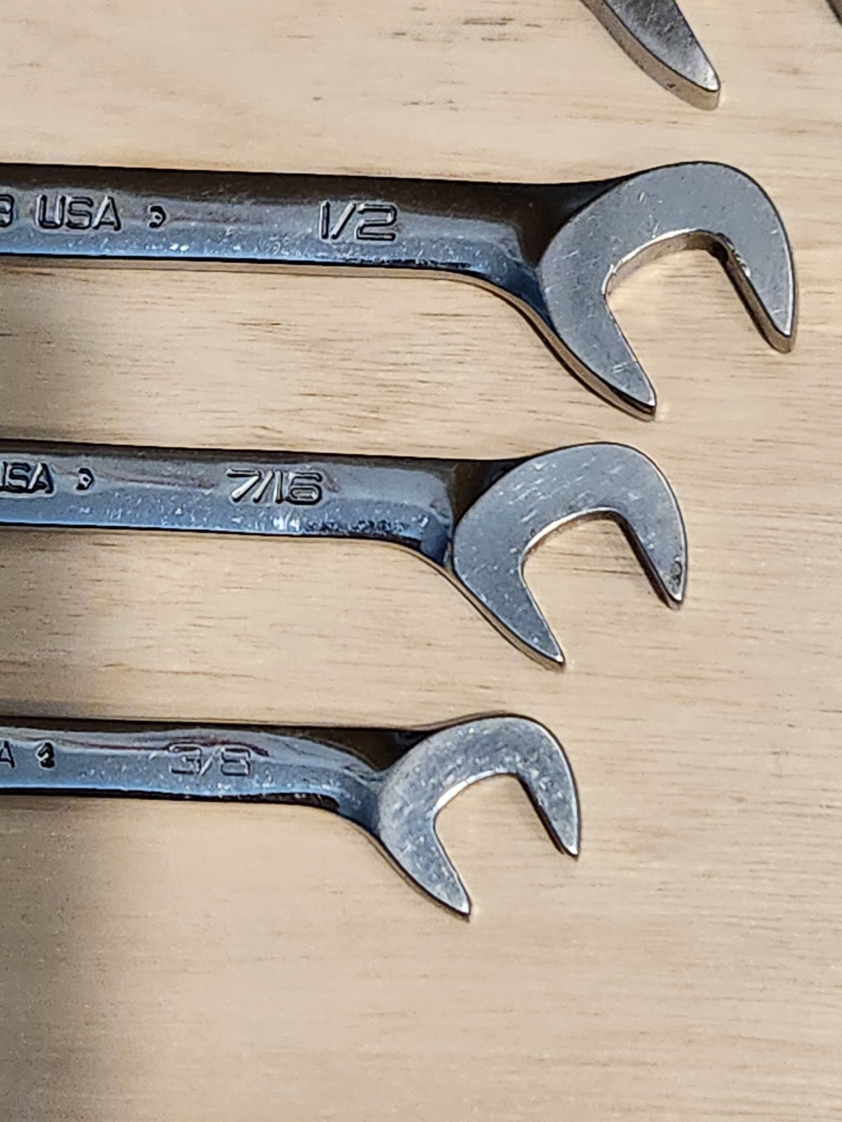 Snap On 7 Piece SAE Four-Way Angle Head Open-End Wrench Set VS807B
