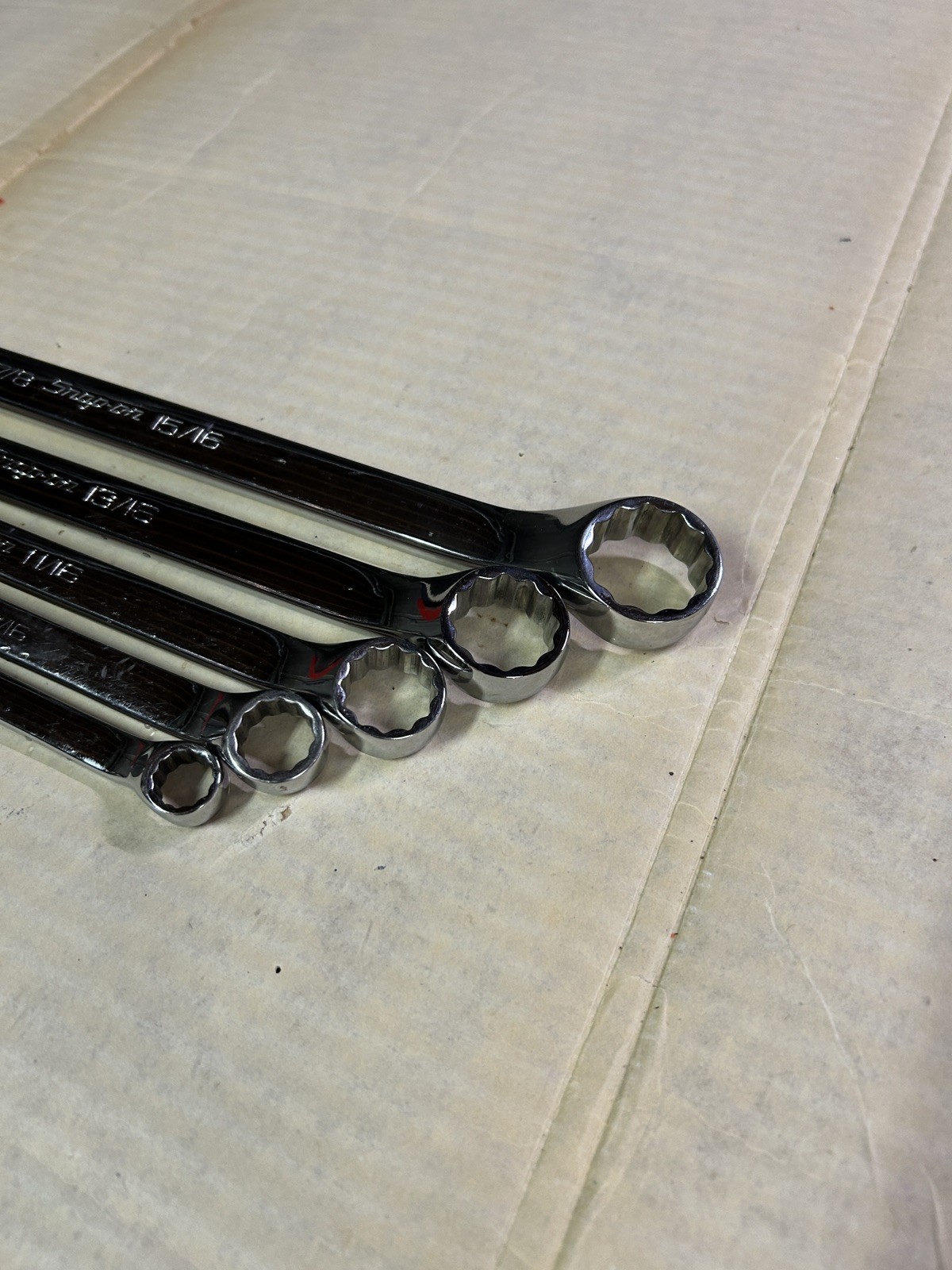 Snap On 5pc 12-Point SAE Box End 10 degree offset wrench set