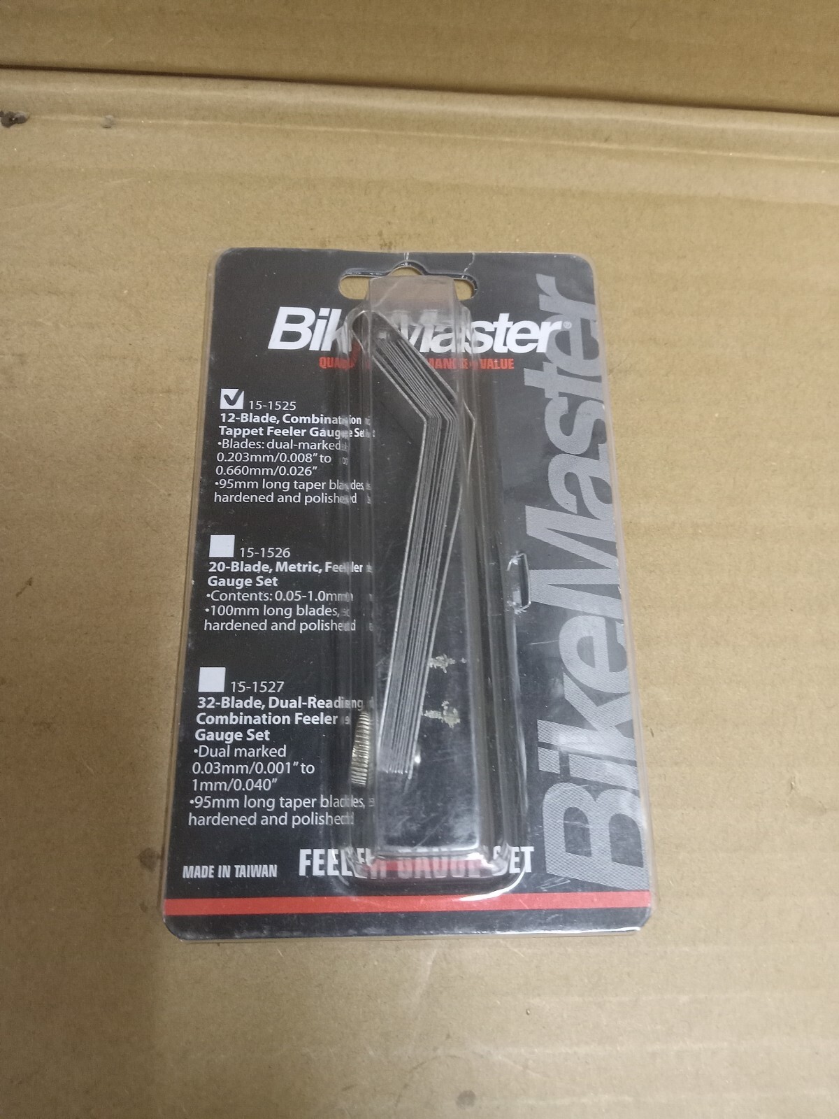 BikeMaster 12 Blade Feeler Gauge Set Tappet Valve Clearance Combination Metric