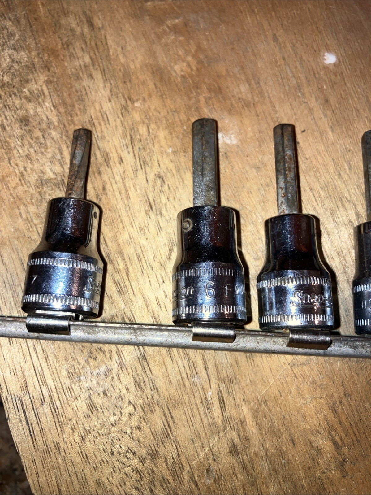 SNAP ON 3/8 DRIVE METRIC ALLEN SOCKET 4mm-10mm 7 PC SET IN Storage Bar