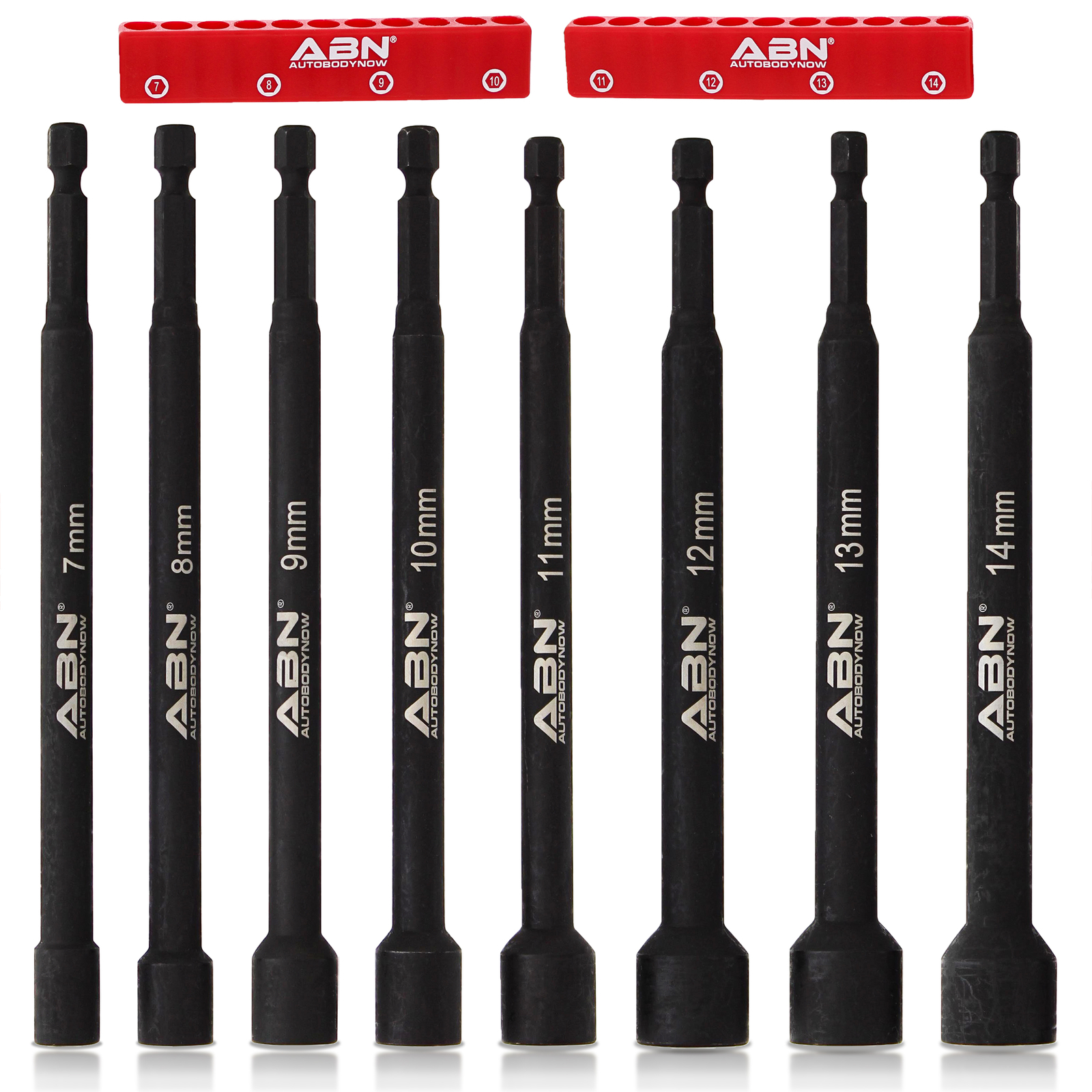 ABN Impact Nut Driver Bits Extended Magnetic Sockets, 1/4 IN Shank