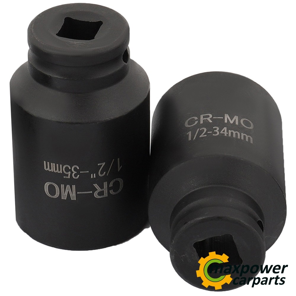 5pcs 33, 34,35mm, 36mm,38mm Deep Spindle Axle Nut Socket Set 6 POINT 1/2» Drive