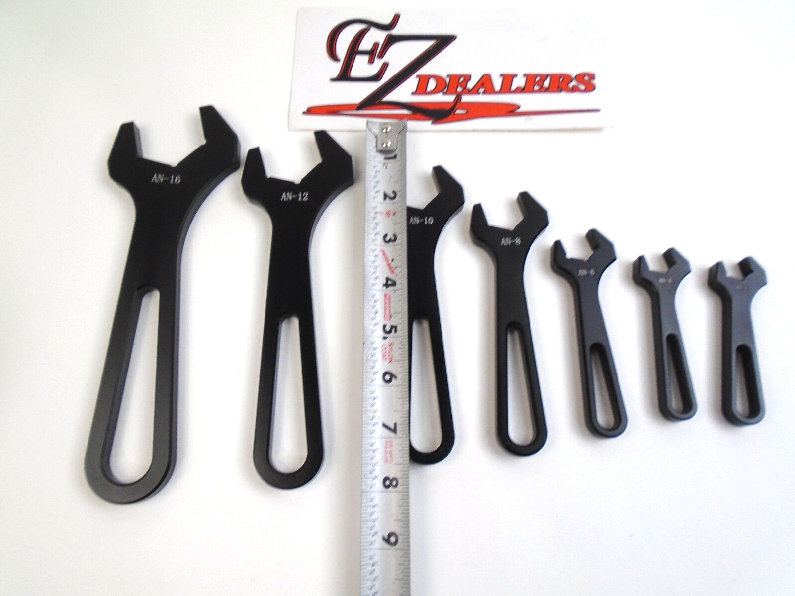 AN Fitting Wrench Set Black AN3 AN4 AN6 AN8 AN10 AN12 AN16, 7 Sizes W/ Vise Jaws