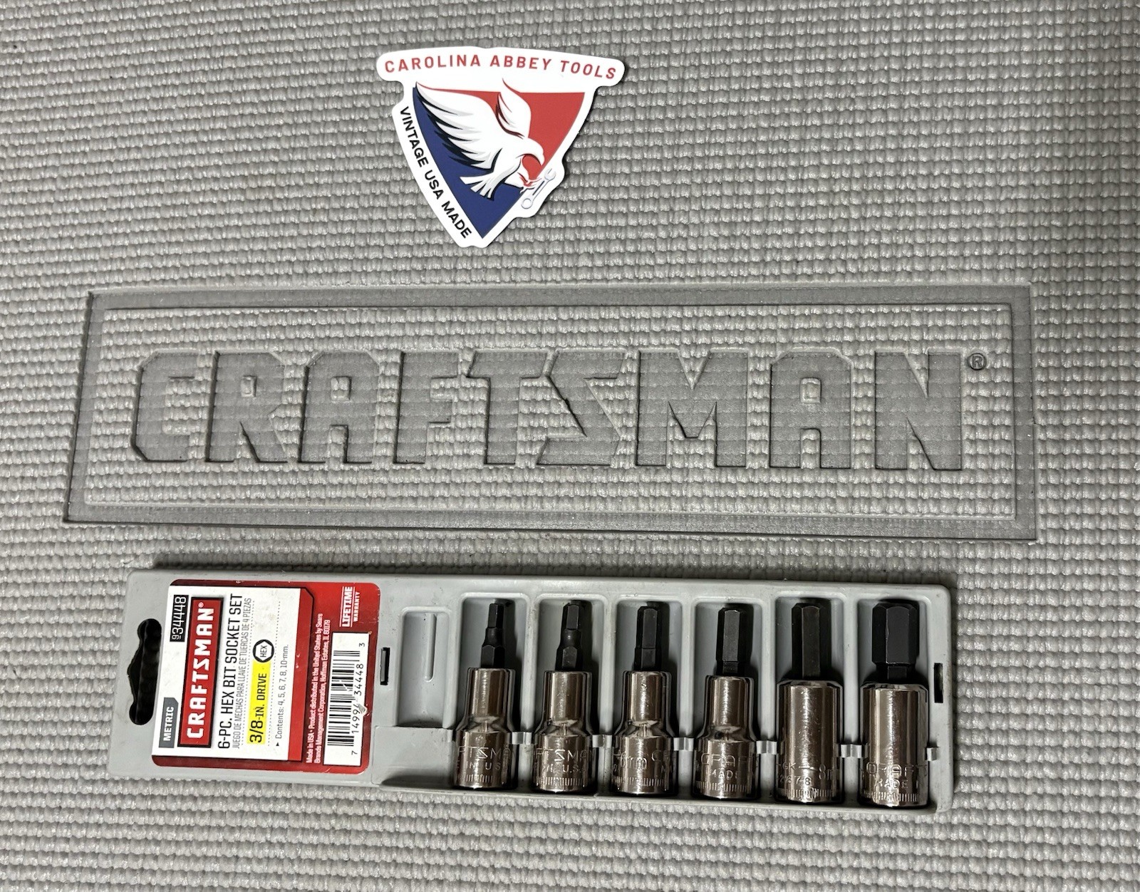 NOS Sears Craftsman Hex Bit 6pc Socket Accessory Set 3/8″ Dr Metric GK 34448 USA