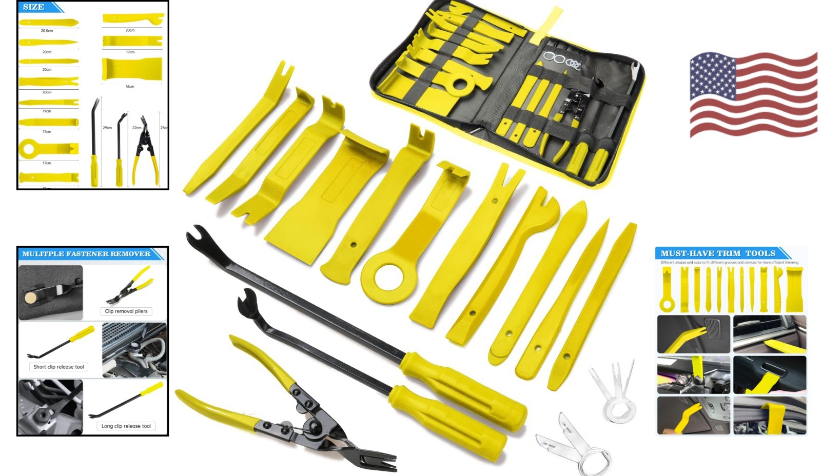 High-Quality Car Panel Door Trim Tools with Ergonomic Design & Storage Bag