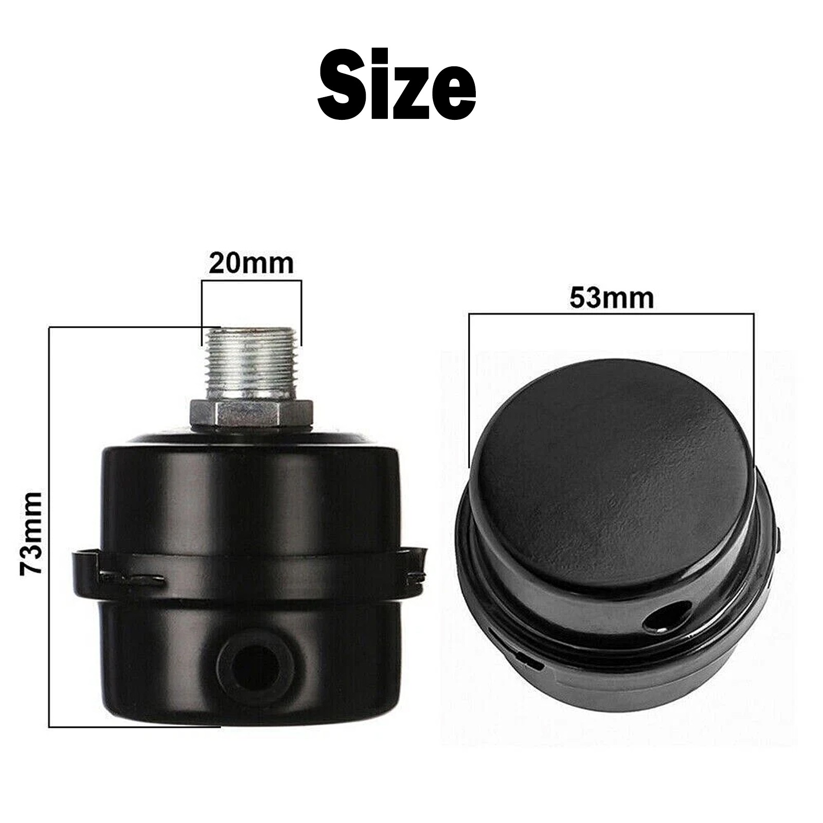 2 Pack 1/2″ NPT Air Compressor Silencer Filter 20 mm Metal Noise Muffler Intake