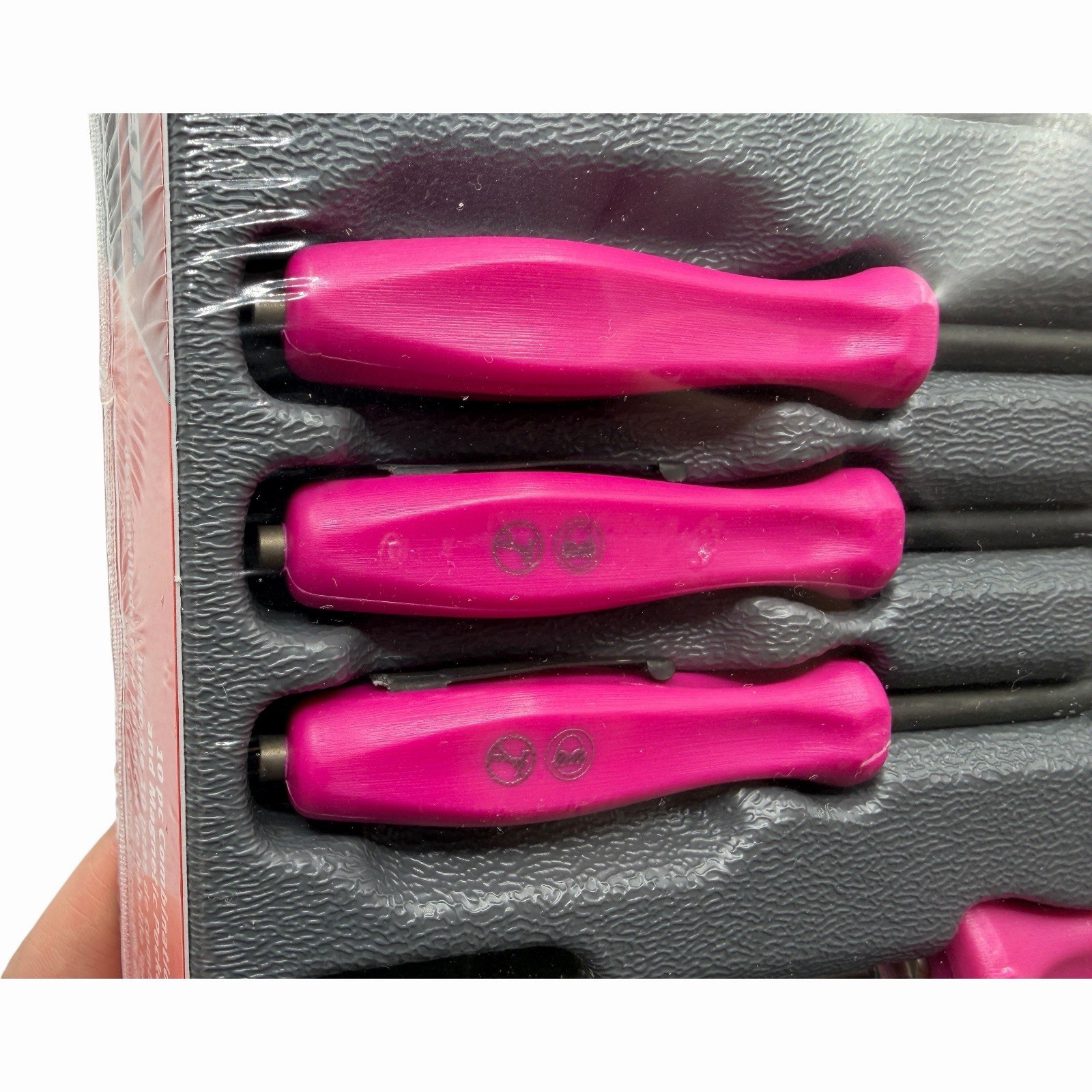 Snap On Tools Pink Hard Handle Combination Screwdriver Set SDDX70APP 7 Piece New