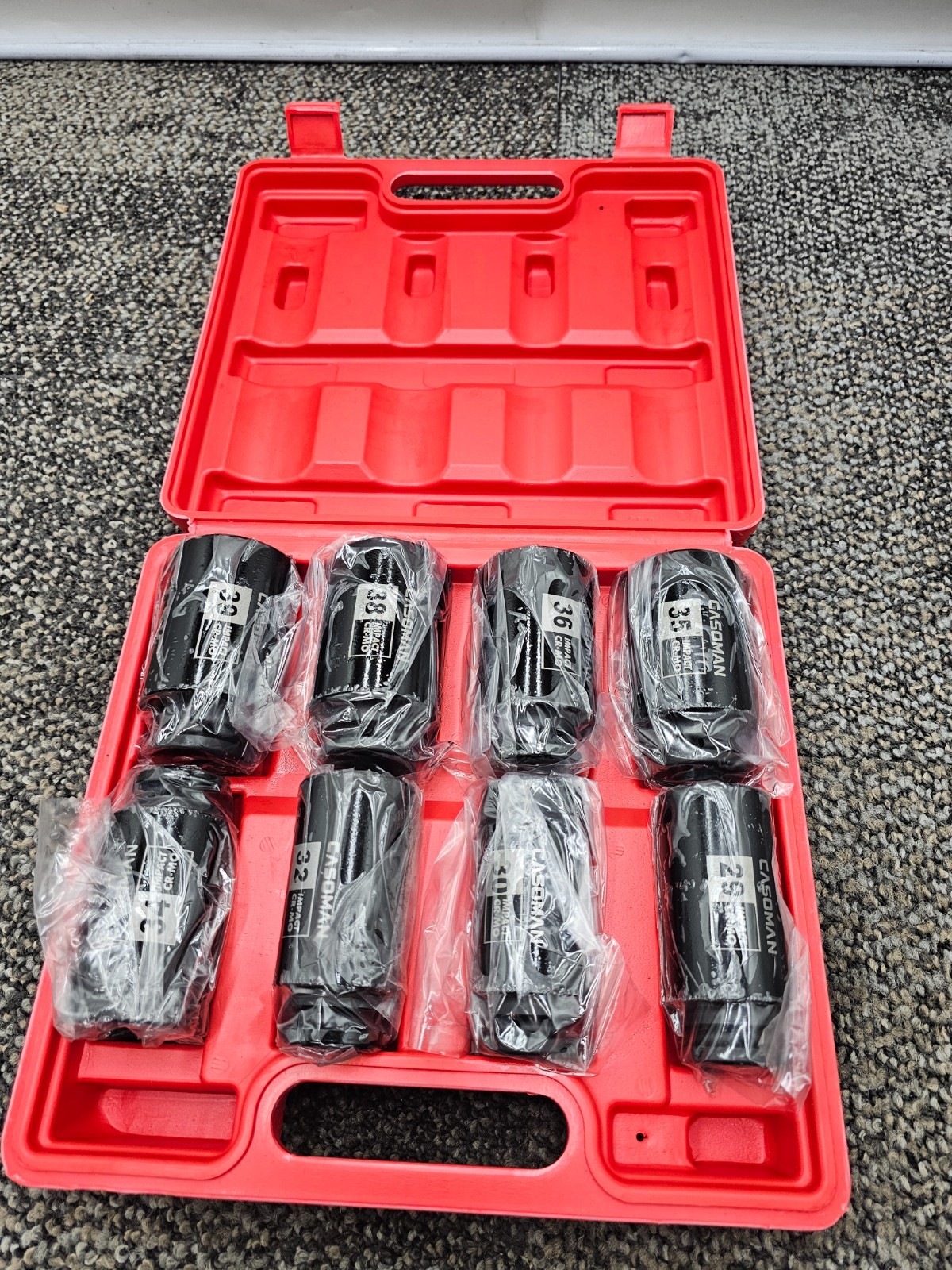 CASOMAN CS052 8-Piece 1/2″ Drive 12-Point Deep Impact Socket 29mm-39mm