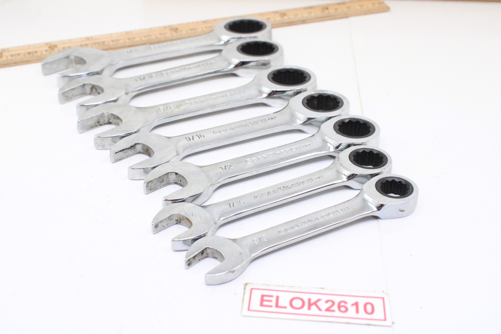 Gearwrench 3/8″ – 3/4″ 7 Piece SAE Stubby Combination Ratcheting Wrench Set