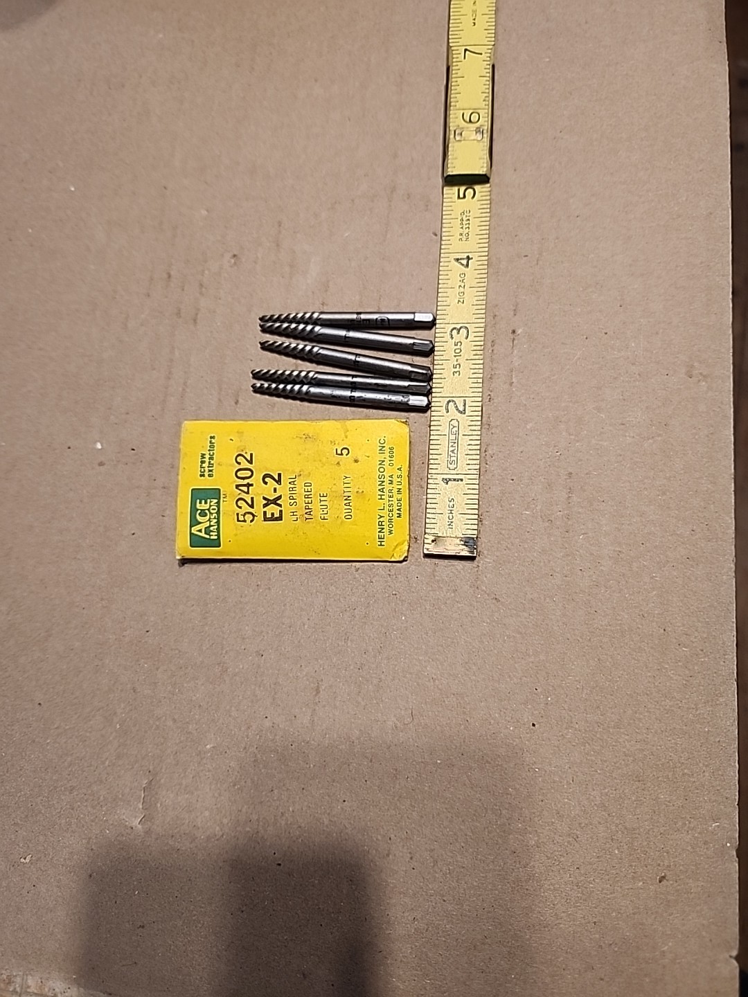 Ace Hanson 52402 EX-2 LH Spiral Screw Extractor, 5 Pack Bulk