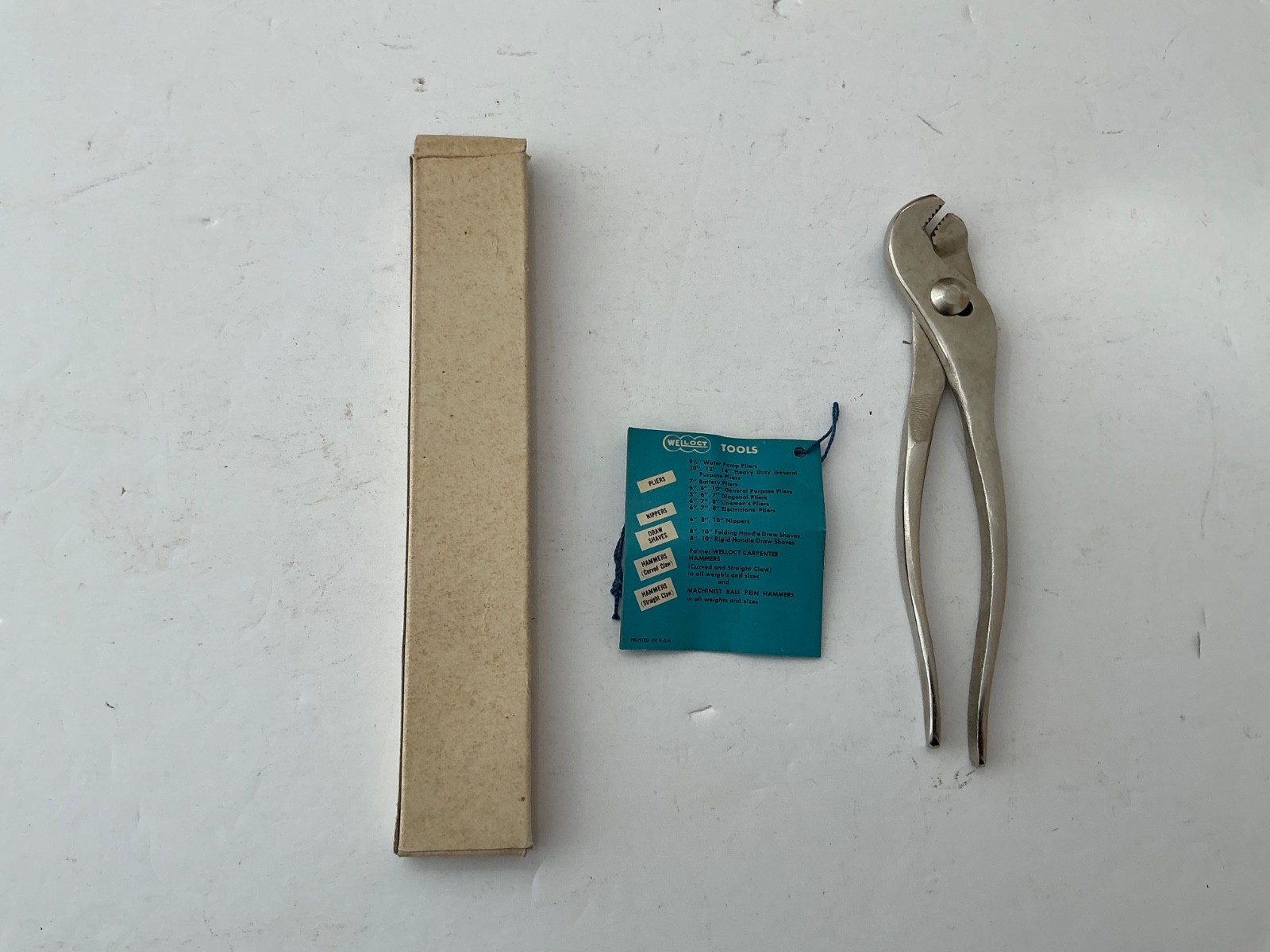 Vintage – NOS Palmer Welloct 7″ Slip Joint Battery Pliers No. 207 🇺🇸
