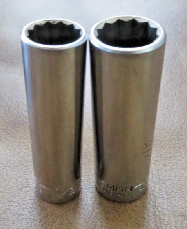 2pc Craftsman 3/8″ Drive 12pt EE Series Deep Well Chrome Sockets