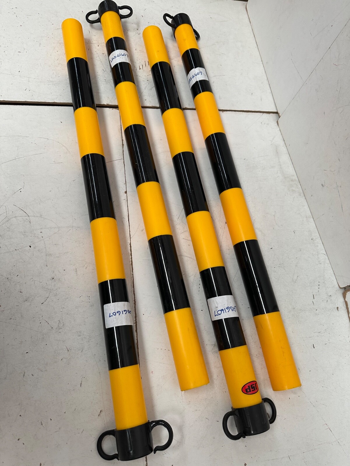 4x Laser 61607 Chain Support Post with Cap (Black/Yellow) (4pack) VAT Inclusive