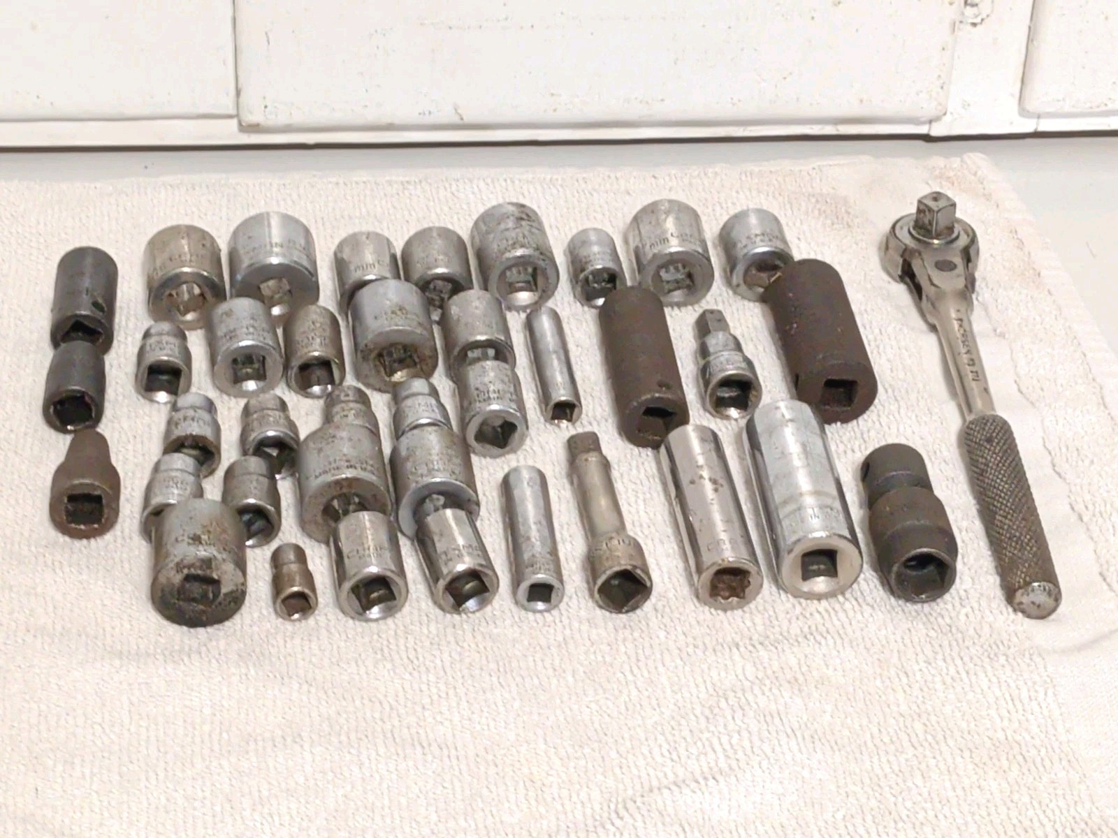 39pc. 3/8” Drive Sockets USA Made Craftsman, Sk, Thorsen, Williams,Snap On Etc.