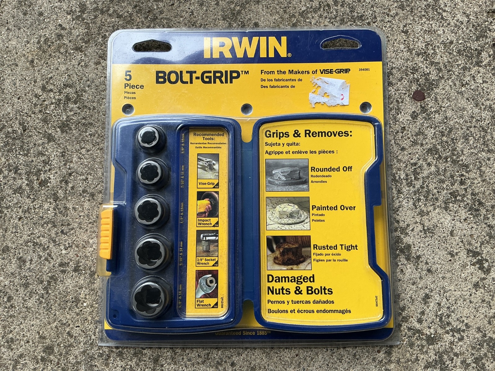 Irwin Hanson Bolt Grip Stripped Bolt Extractor Removers 5 Piece Set 394001 USA