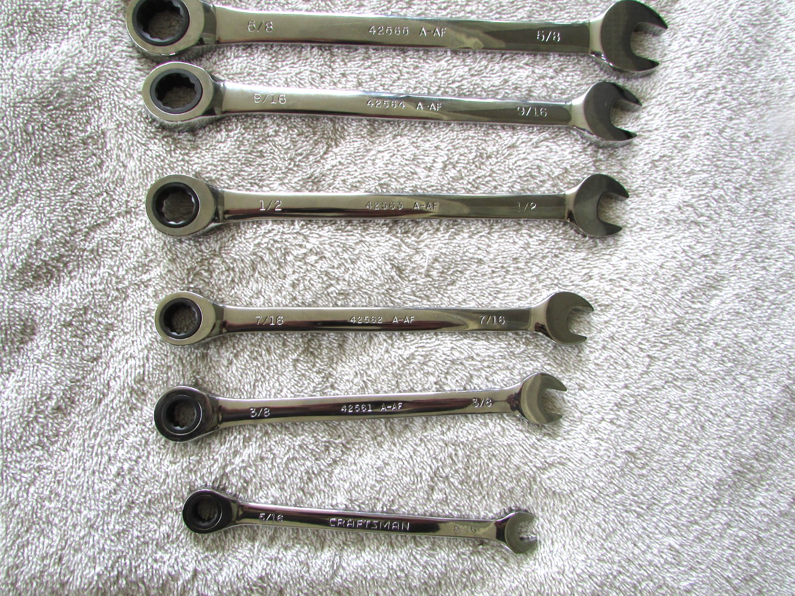 Craftsman 14 pc Wrench Set ~7 A-AE SAE~ 7 A-AF Metric Polished Chrome Ratcheting