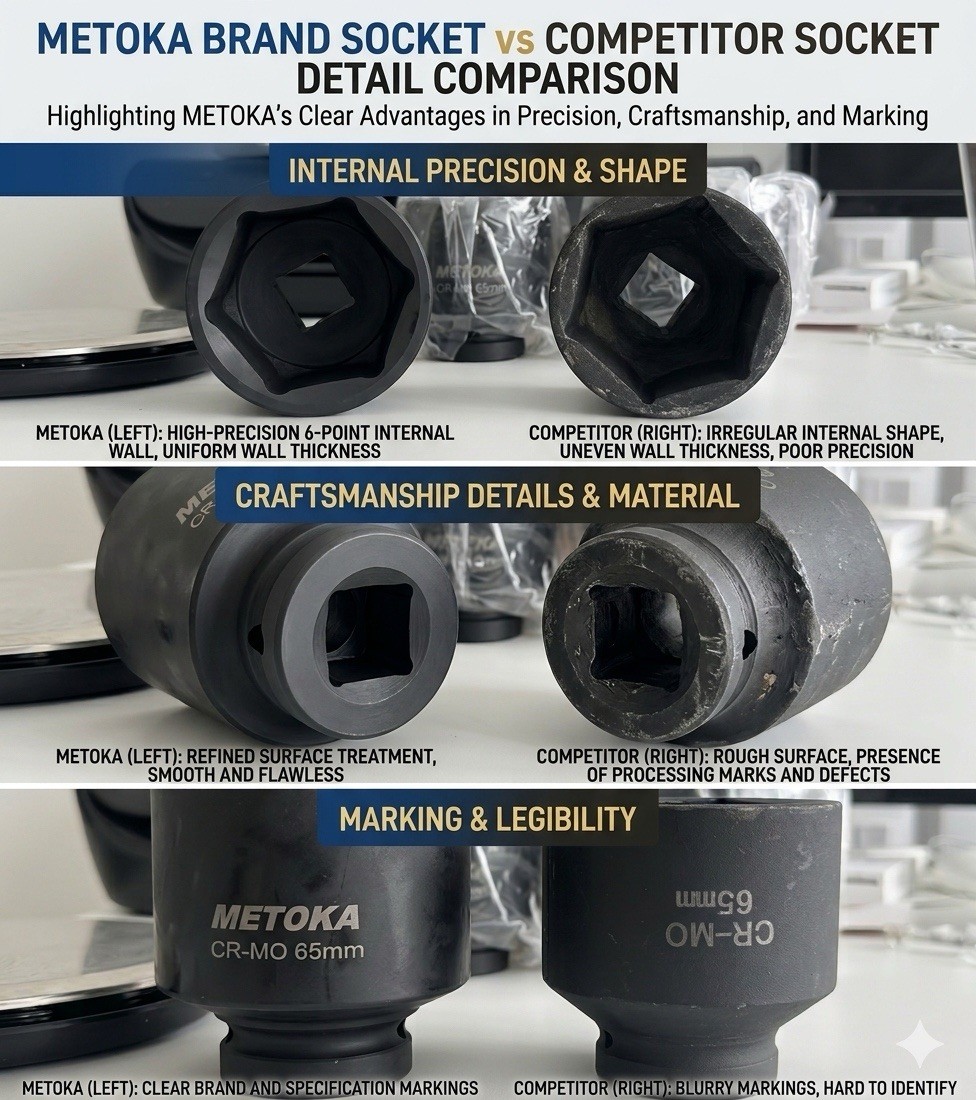 65mm 1″ Drive CR-MO 6 Point Impact Socket 90mm Deep Heavy Duty Wheel Nut METOKA