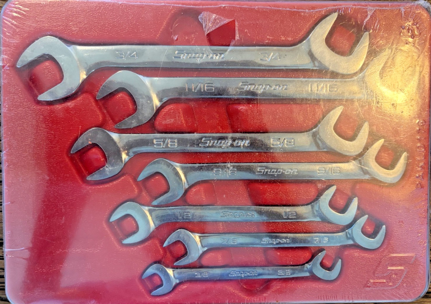 Snap On VS807B 7 Piece 4-Way Angle Head Open End Wrench Set New Sealed USA