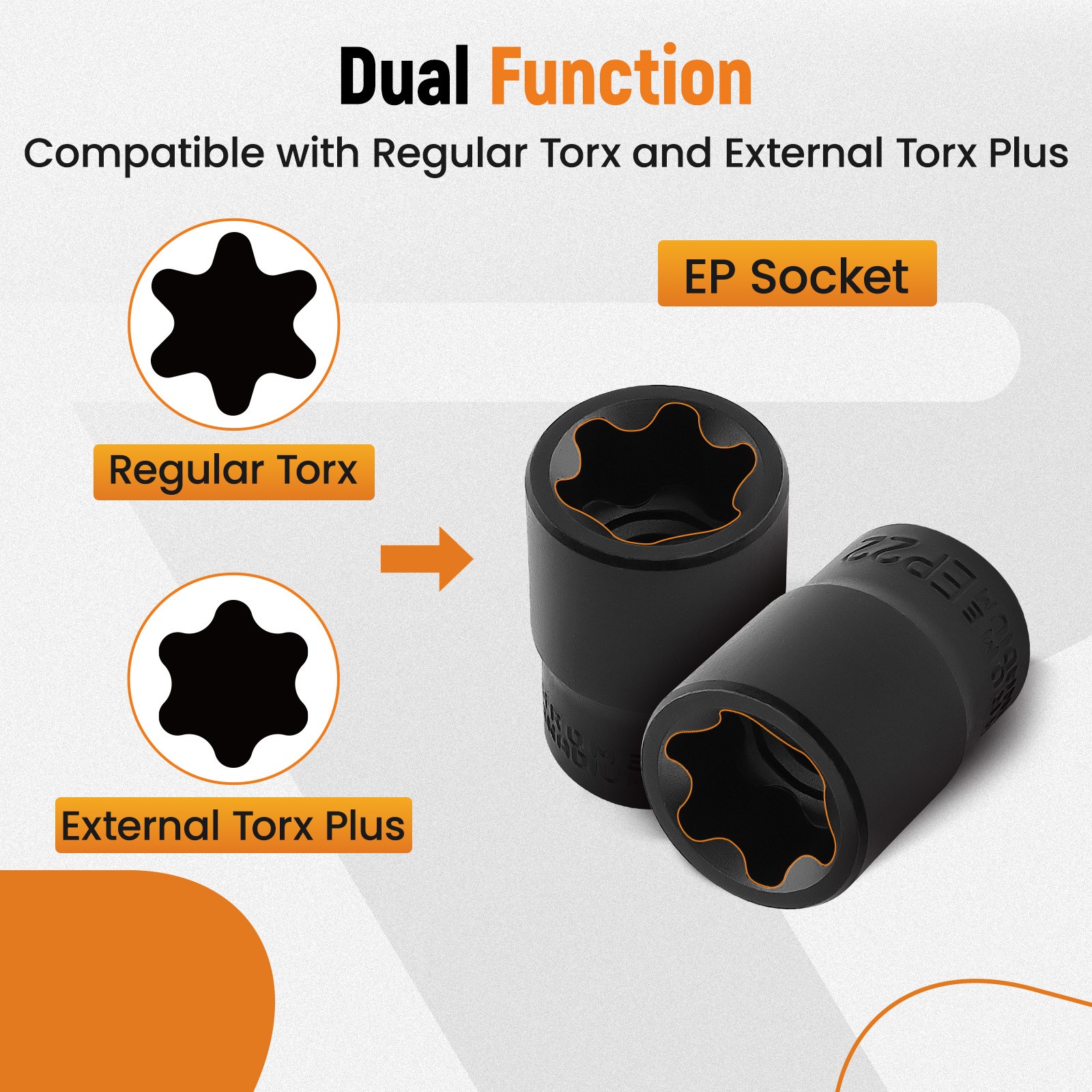 Professional EP Socket Set Chrome Vanadium for Ford Truck Bed Bolt Removal Tool