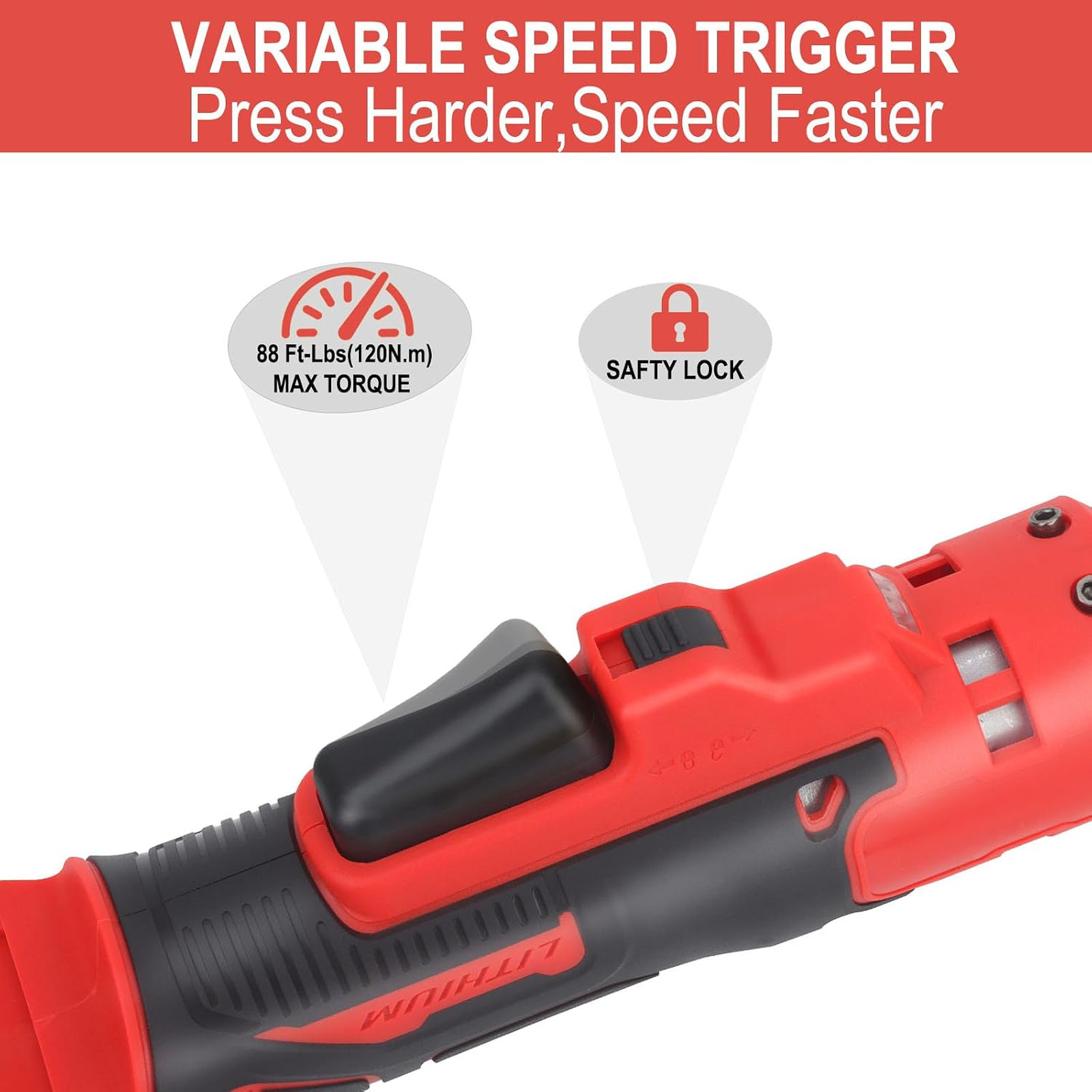 Cordless Ratchet Compatible with Milwaukee 18V Battery, 3/8″ Electric Ratchet