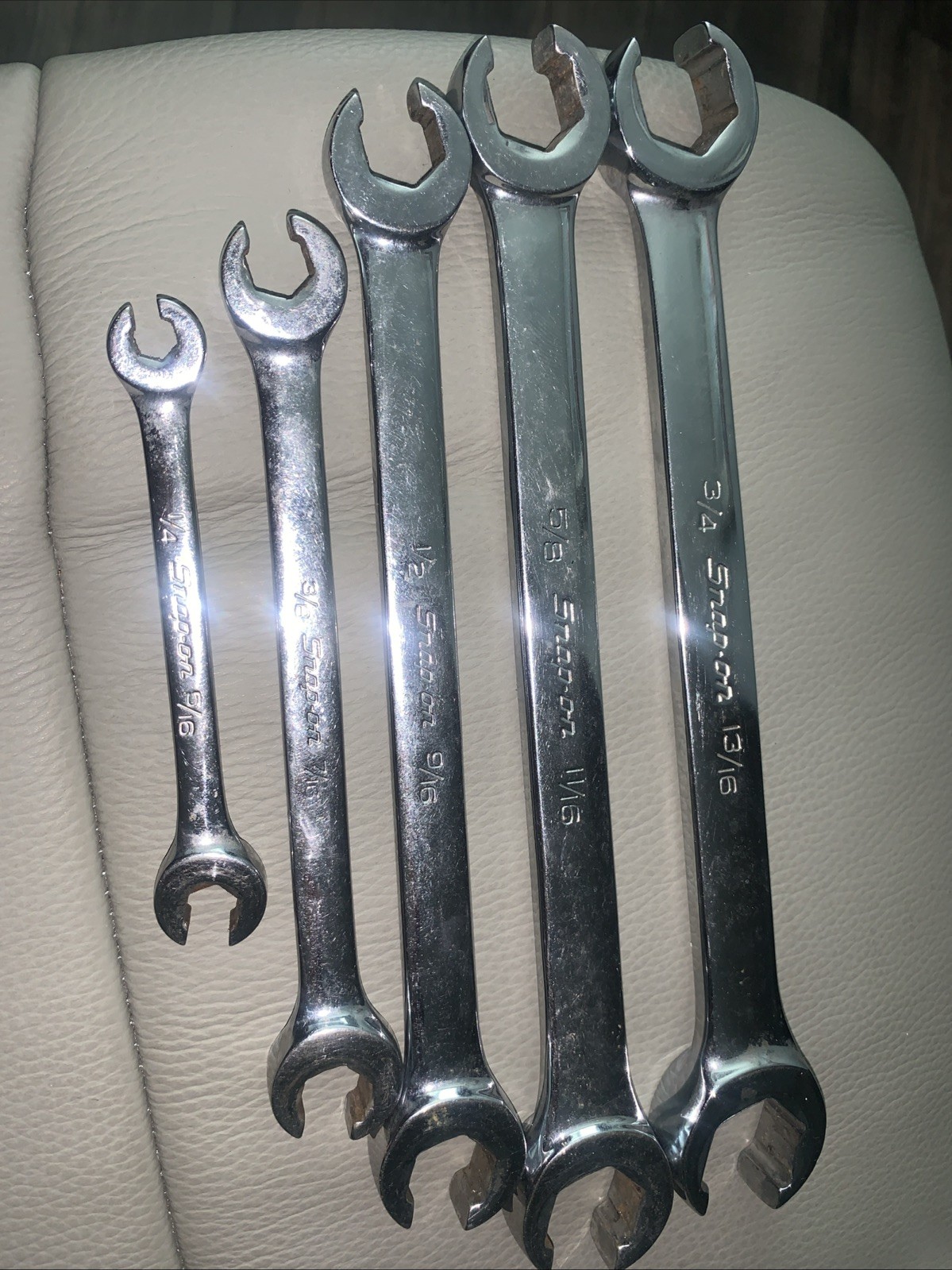 Snap-on Tools Double Flare Nut 6 Point Line Wrench Set 5-pc SAE
