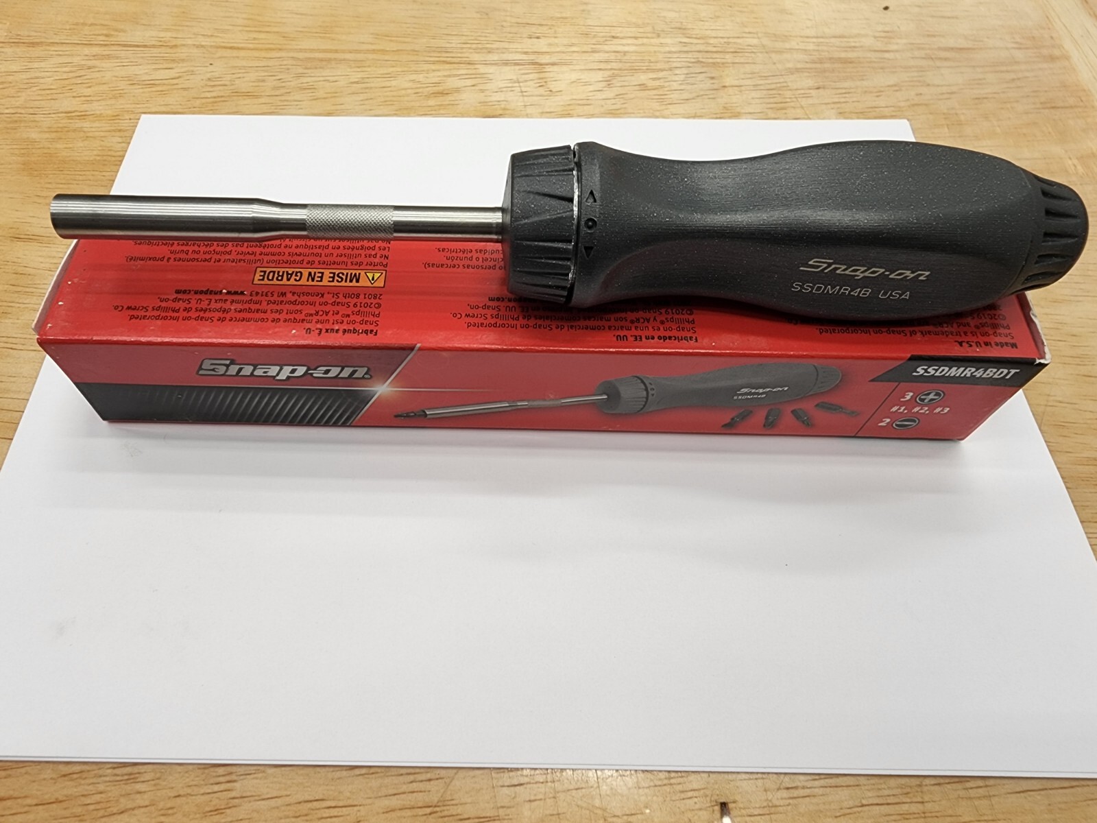 Snap-on Tools USA NEW DARK TITANIUM Hard Handle Ratcheting Screwdriver SSDMR4BDT
