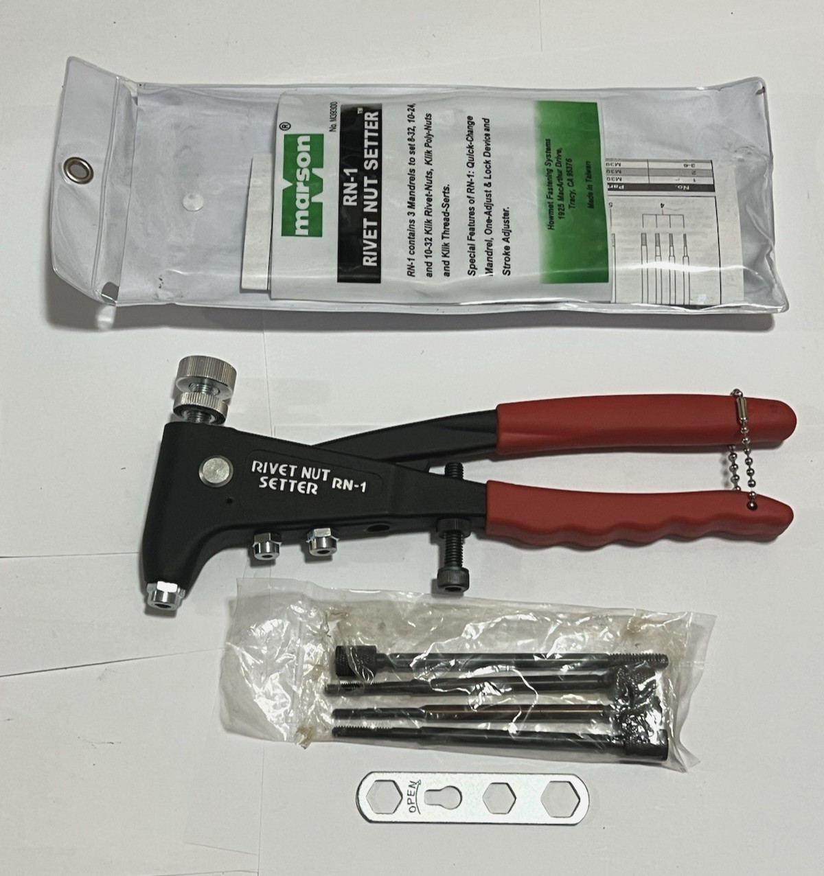 Marson 39300 RN-1 Rivet Nut Setter Installer Tool 8-32 10-24 10-32 NICE
