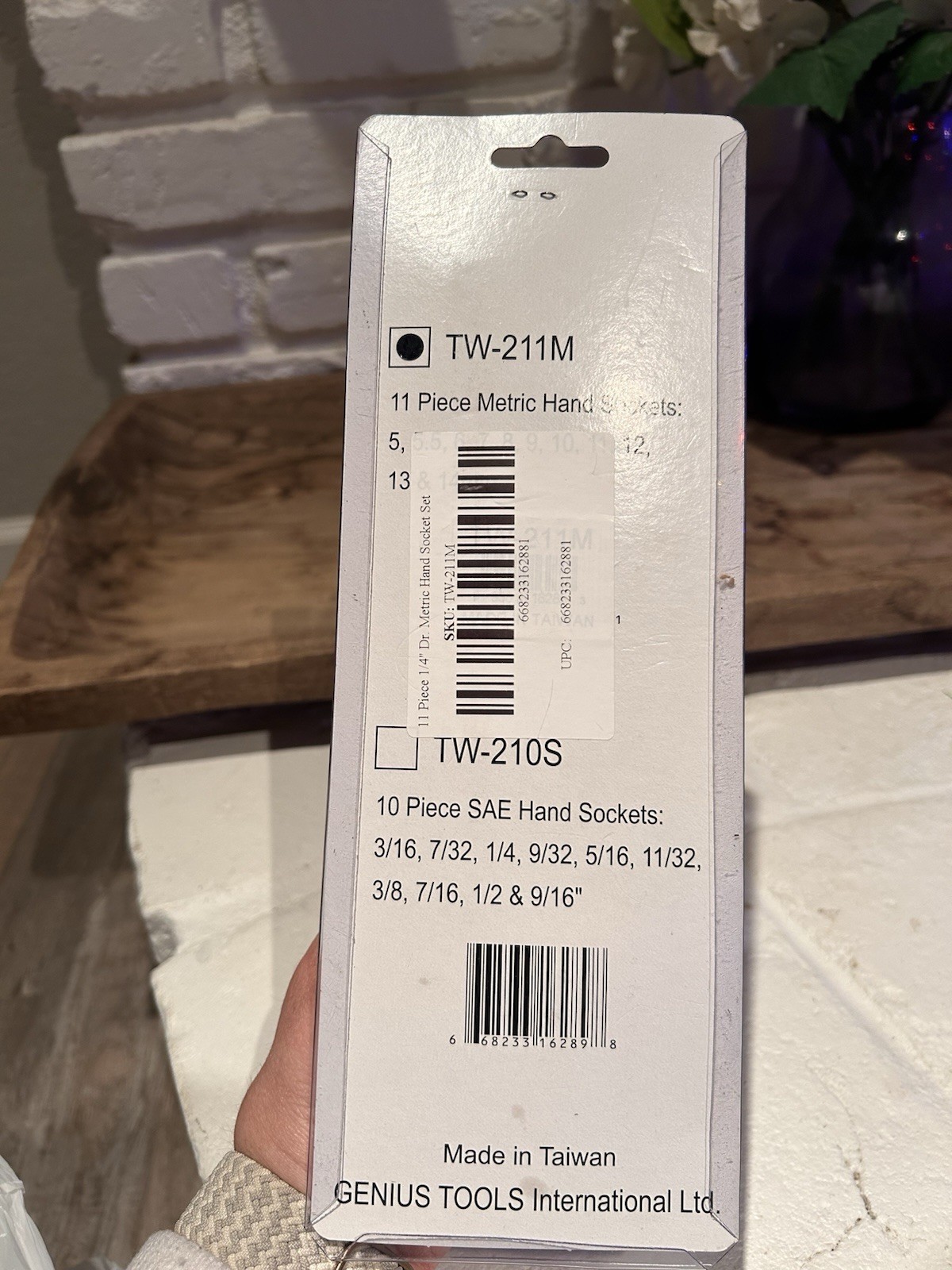 1/4 Drive Metric SAE Hand Socket Set TW-211M 11 Pieces