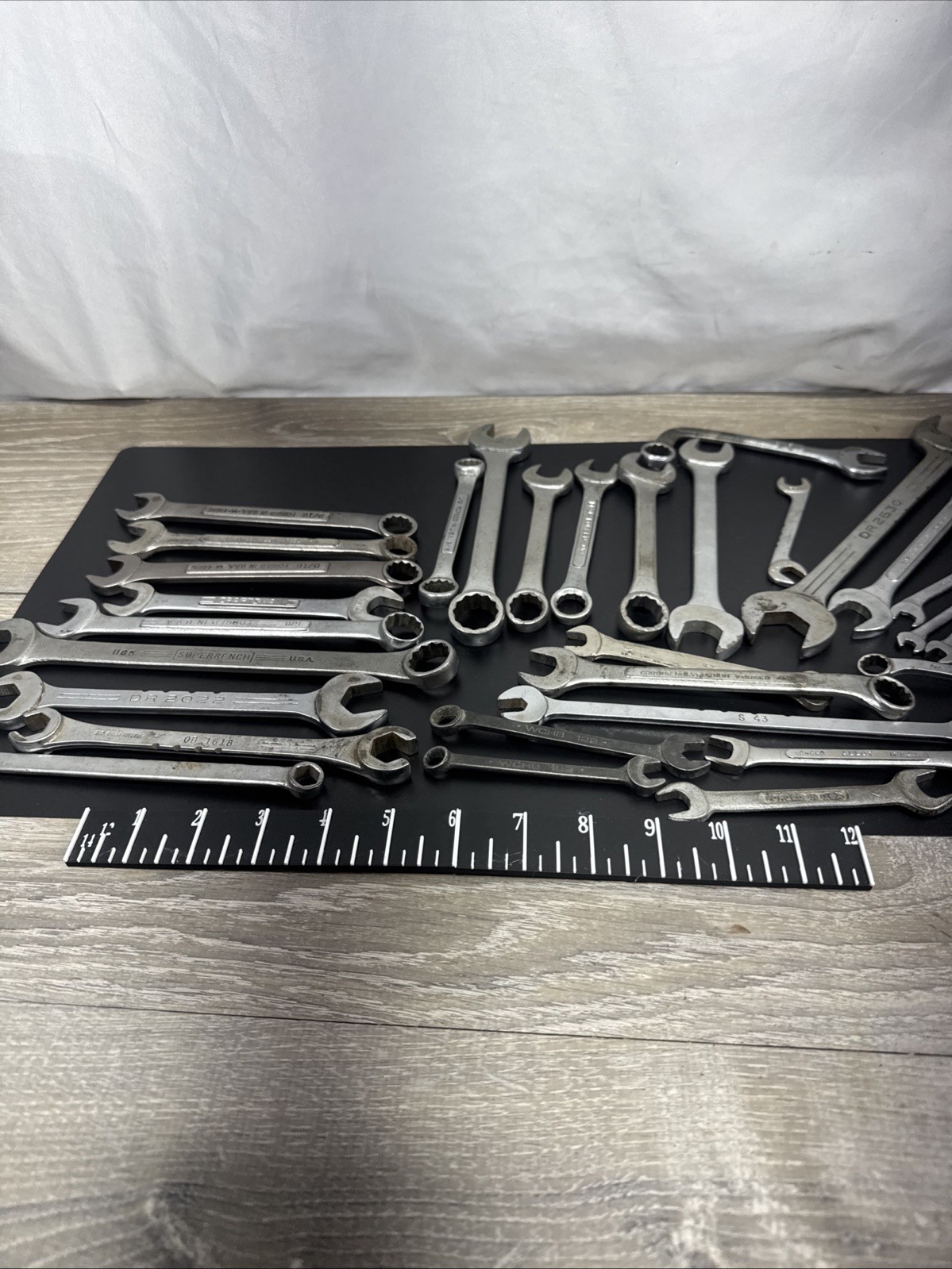 Vintage Lot of 33 Assorted Wrenches Tools Craftsman, Mac, Dunlap,Powr-Kraft,More