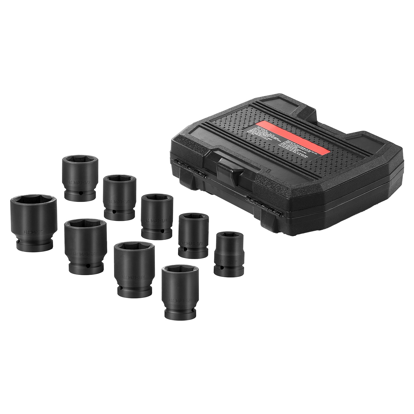 Axle Nut Impact Socket Set 1″ Drive 6-Point 9PCS SAE Spindle Nut Socket
