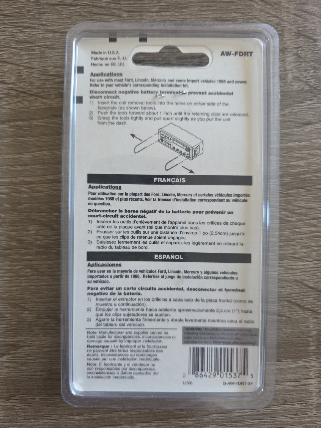 METRA ELECTRONICS AW-FDRT OEM RADIO REMOVAL TOOLS