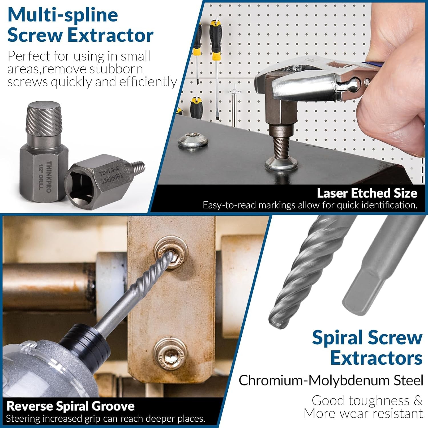 Screw & Bolt Extractor Set and Left Hand Drill Bit Kit,54 PCS Easy 54-piece