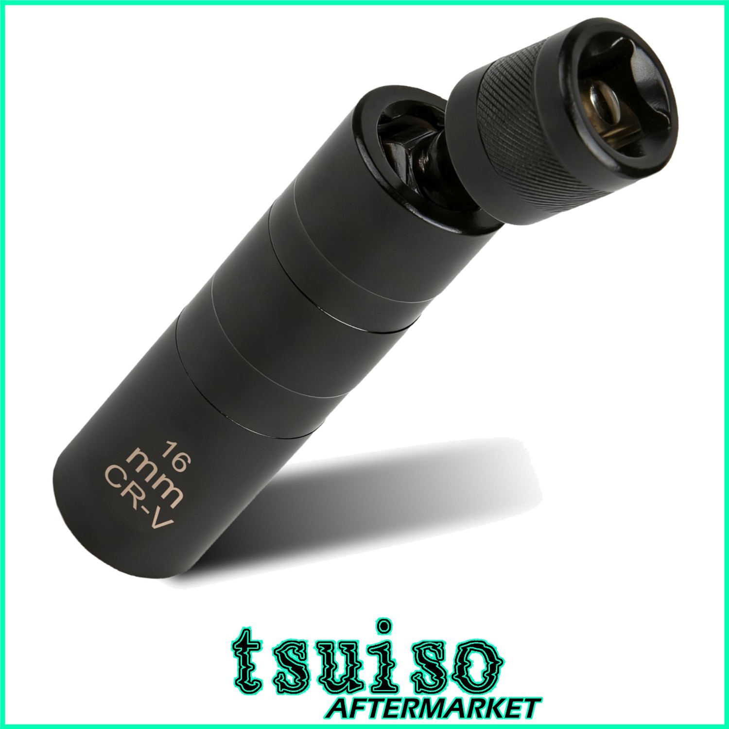 High-Performance 16mm Spark Plug Socket with 12-Point Design – Black Finish
