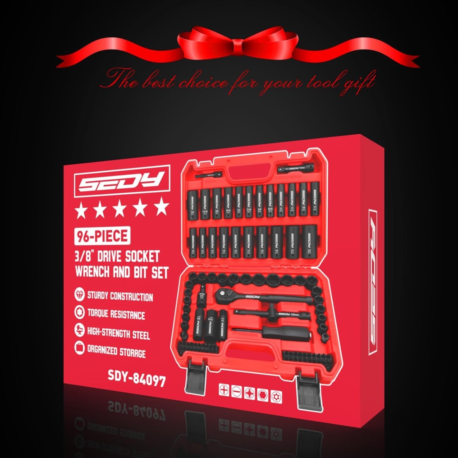 Durable 3/8″ Drive Impact Socket Wrench Set – Complete 96-Piece Collection