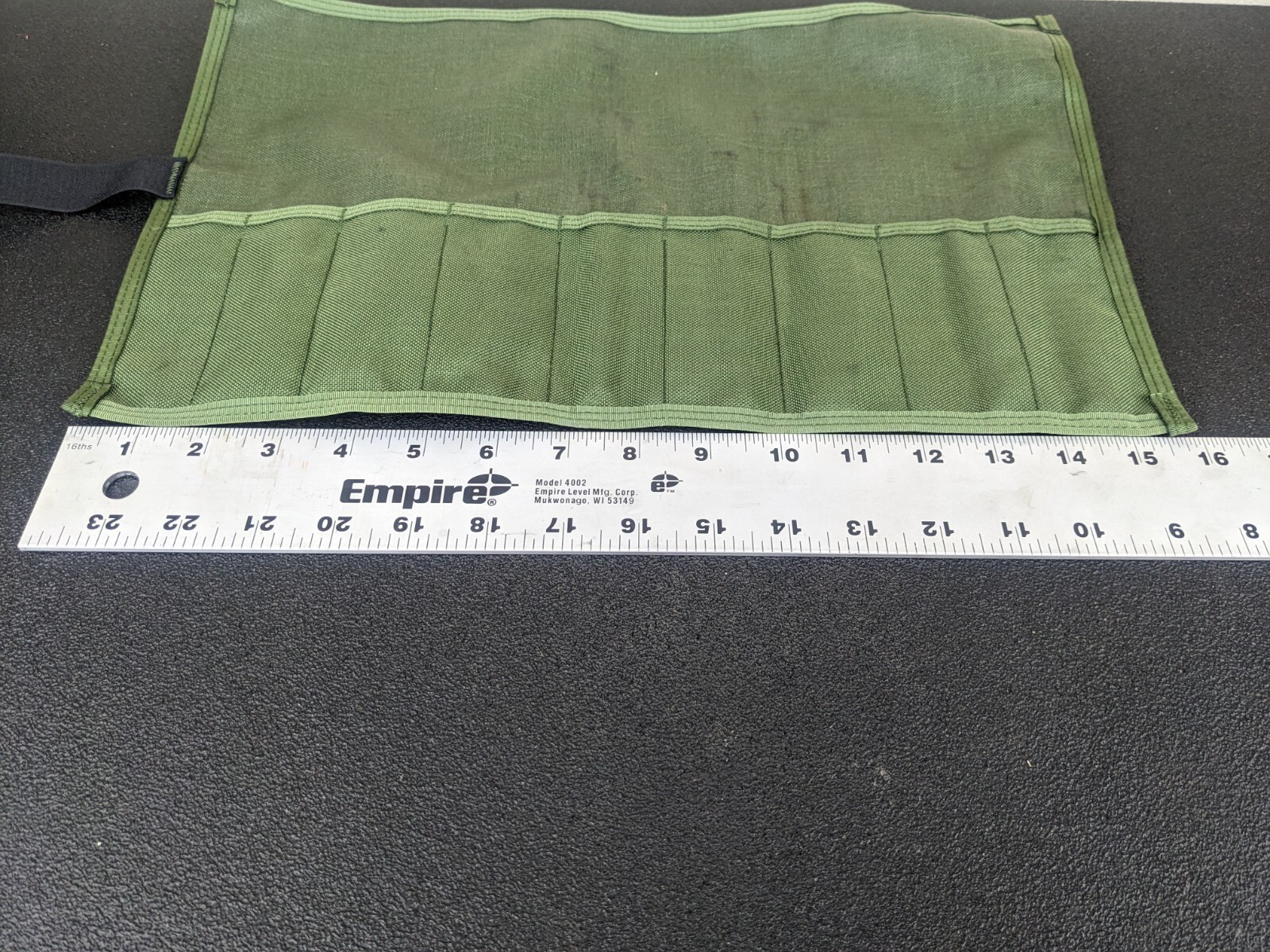 #bk370 NEW Canvas Roll Roll-Up Tool Roll for Punch and Chisels Military Green
