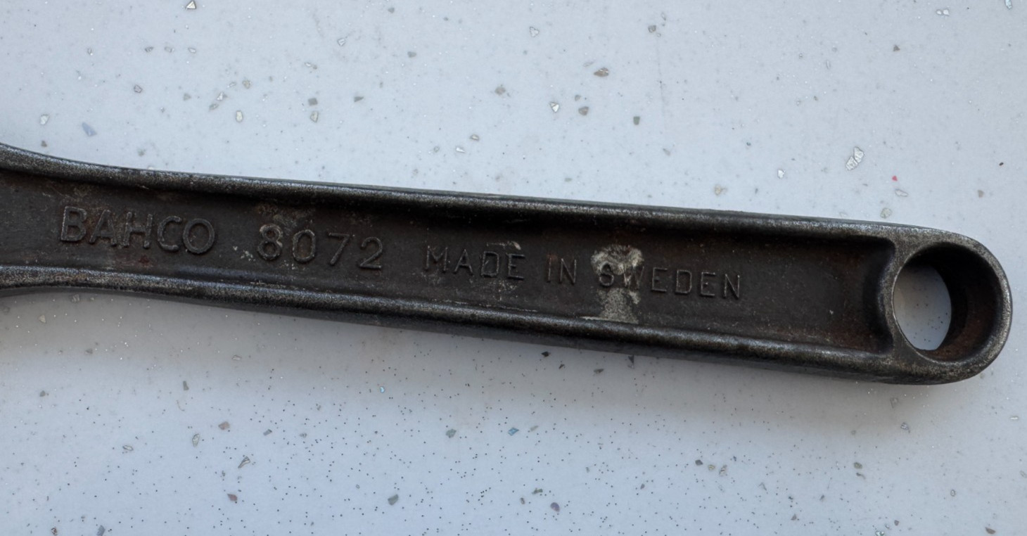 Bahco 8072 Adjustable Spanner Wrench Shifter 10″ 250mm Made in Sweden