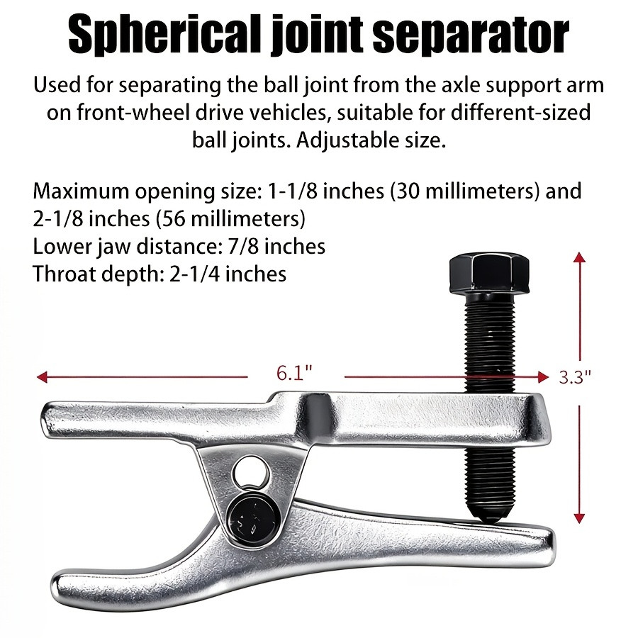 4pcs Ball Joint Separator Set Toolset, Steering Tie Rod/ Drag Link Removal Tool,