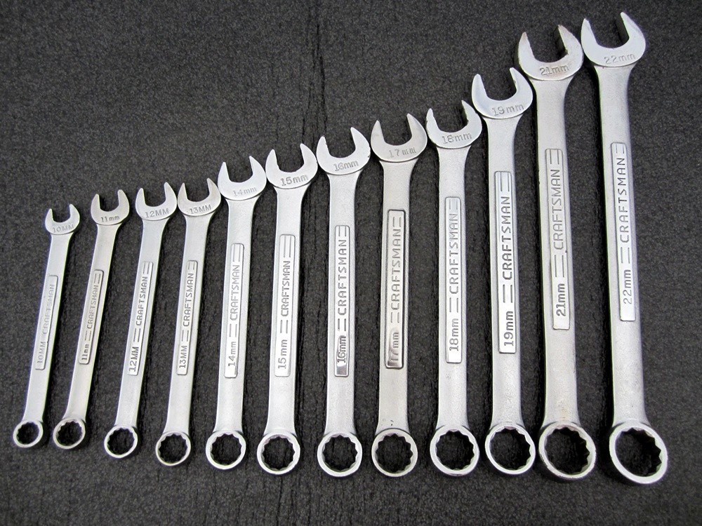 Vintage Craftsman 12pc Metric Combination Wrench Set 10 to 22 Made in USA