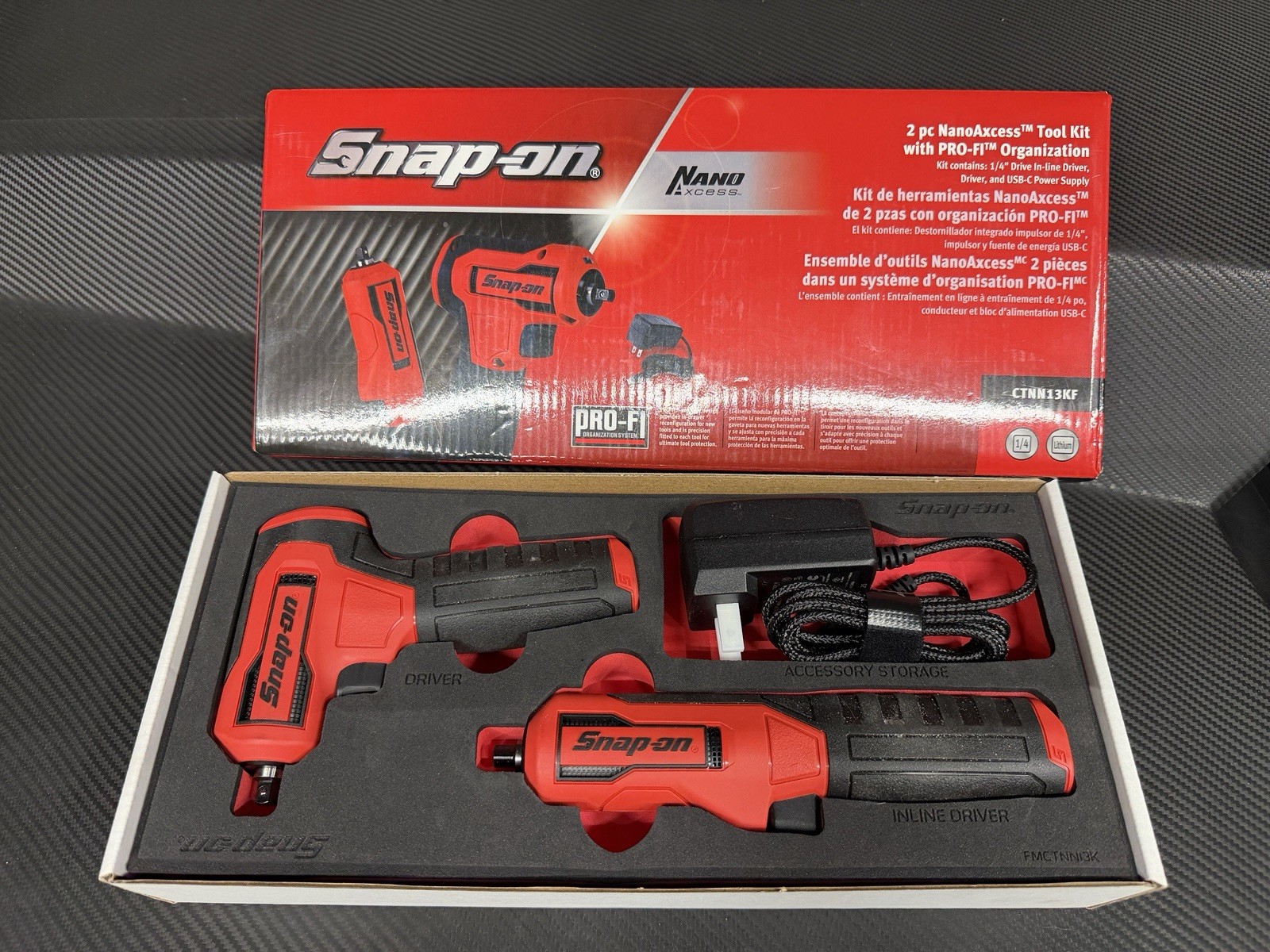 For Snap On Tools CTNN13KF Nano/Axcess Tool Kit Red Foam New 1/4drive 2pc