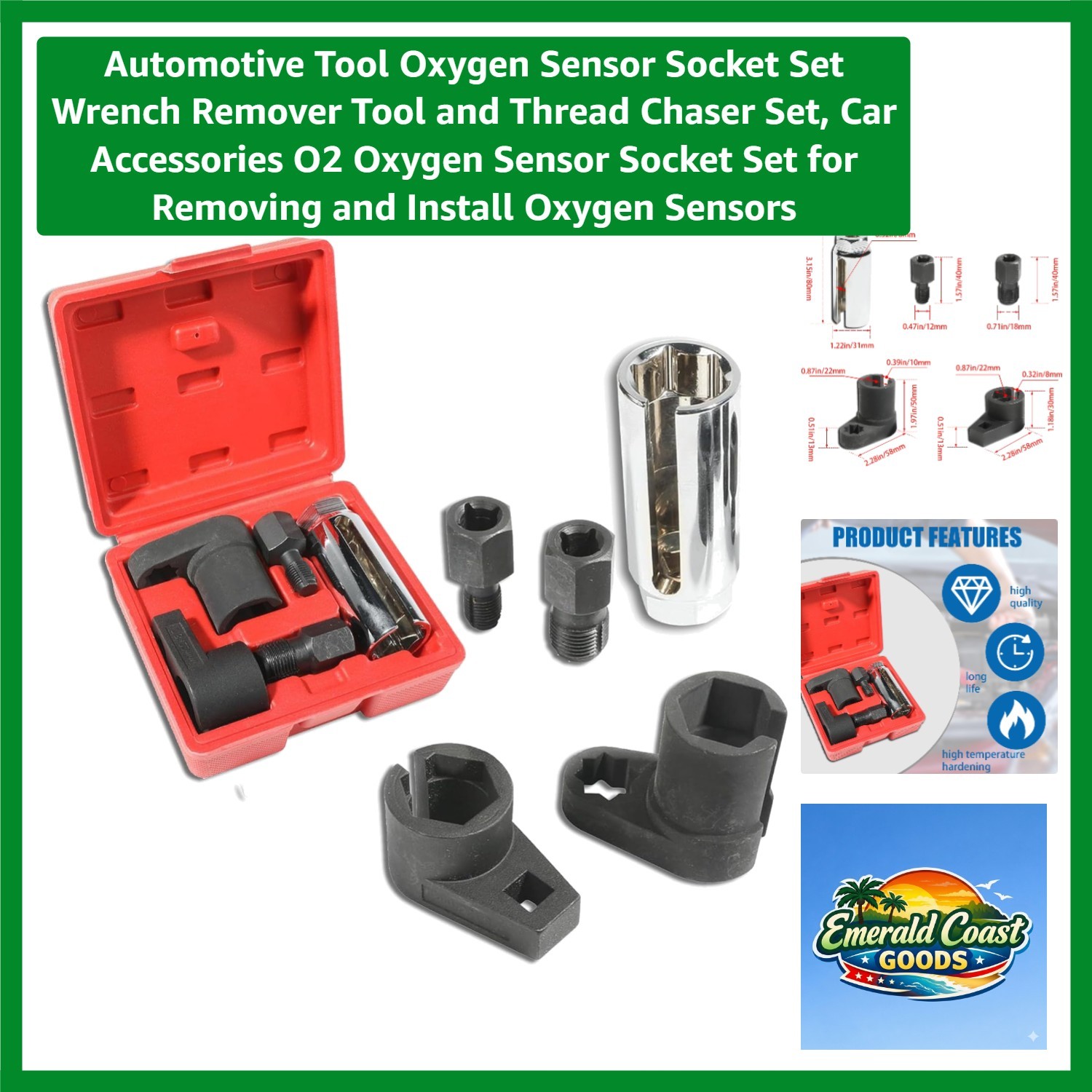 Complete O2 Sensor Socket Set: Forged Steel Tools for Hassle-Free Installation