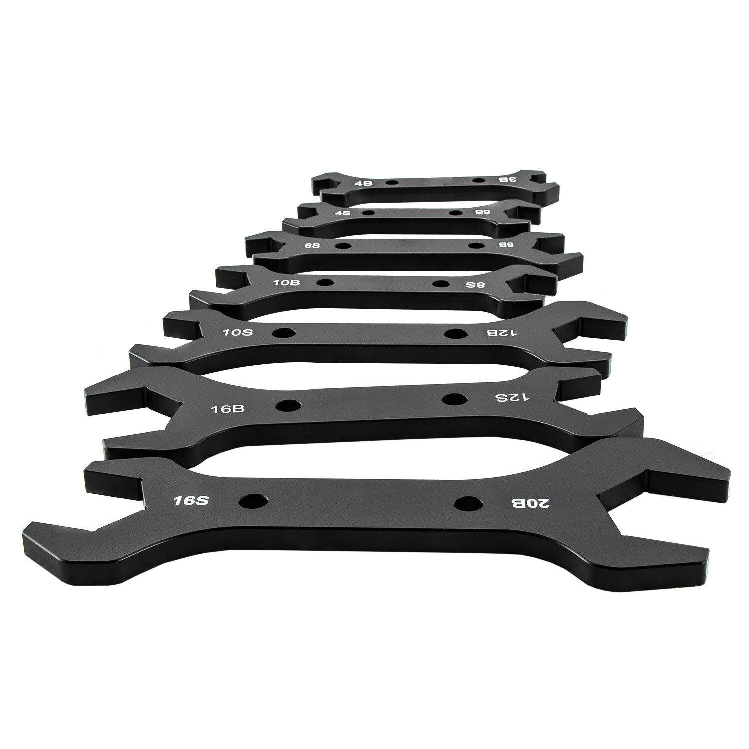 7pcs AN3 to AN20 Anodized Aluminum Double Hose Ended AN Wrench Spanner Tool Set