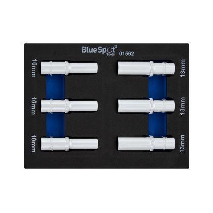 BlueSpot 6Pcs 3/8″ Metric Deep Sockets Set 10 & 13mm Supplied in EVA Foam Tray