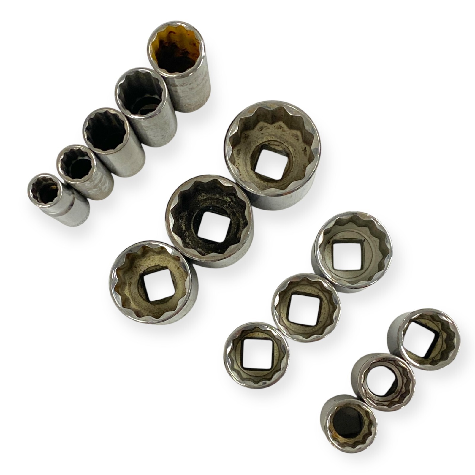 Allen 1/2 Drive 12 Pt Deep and Standard Socket Set 3/8 to 1-1/4 in Size, 14 pcs