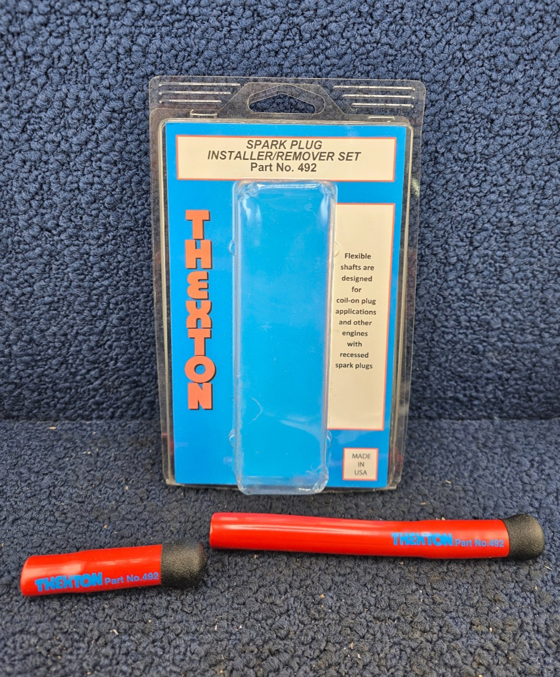 (QTY 3) THEXTON 492 Spark Plug Installer & Remover Tool – Red