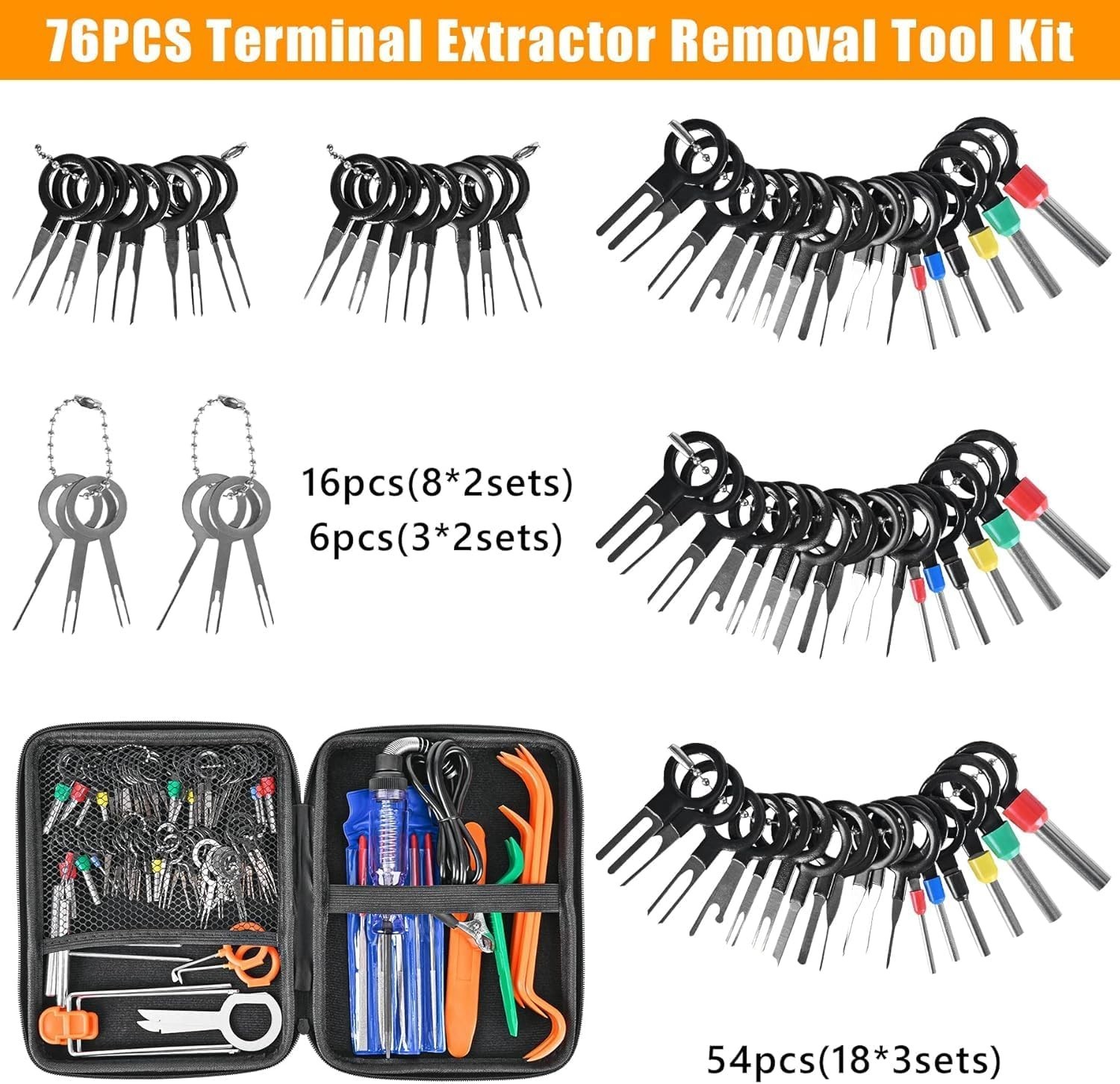 Ultimate 96-Piece Depinning Tool Set with Circuit Tester for Electronics & Autos
