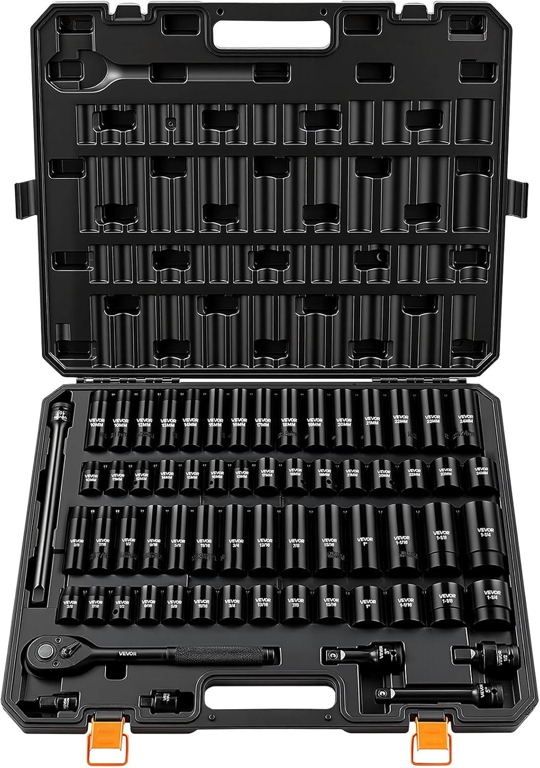 Comprehensive 1/2″ Drive Impact Socket Set – Easy-to-Read Markings & Organizer