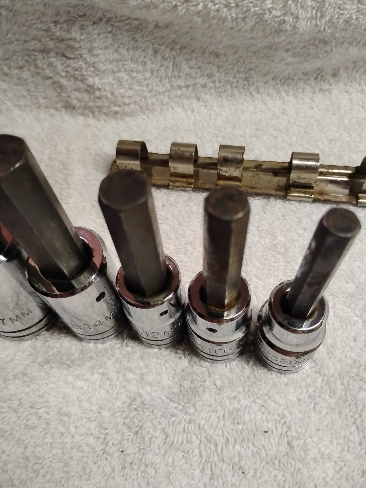 Proto Professional 1/2″ Drive Hex Bit 17,14,12,10,8mm With Socket Rail