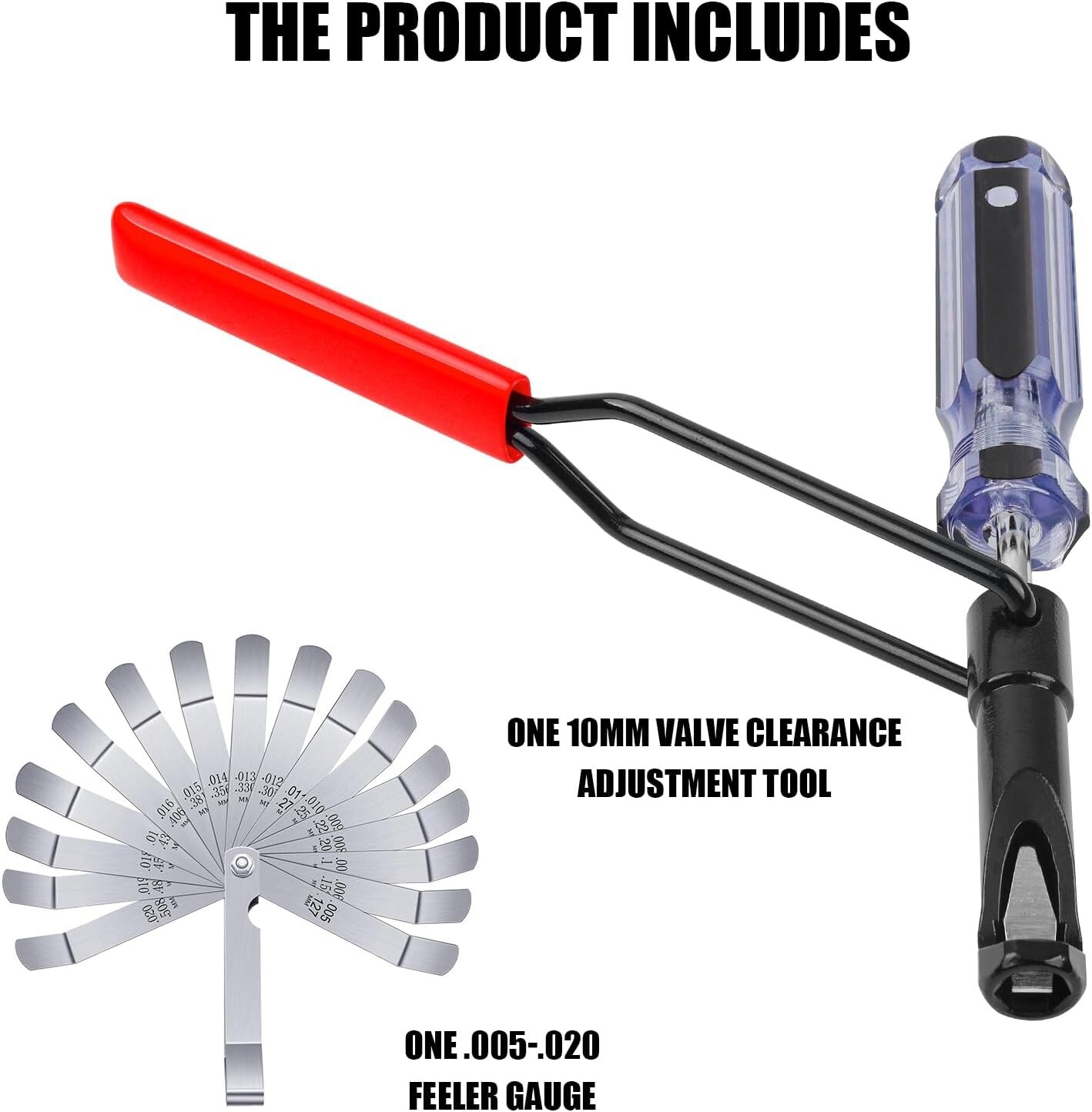 Valve Lash Adjustment Tool, with Angled Feeler Gauge，Jam Nut Valve Adjustment To