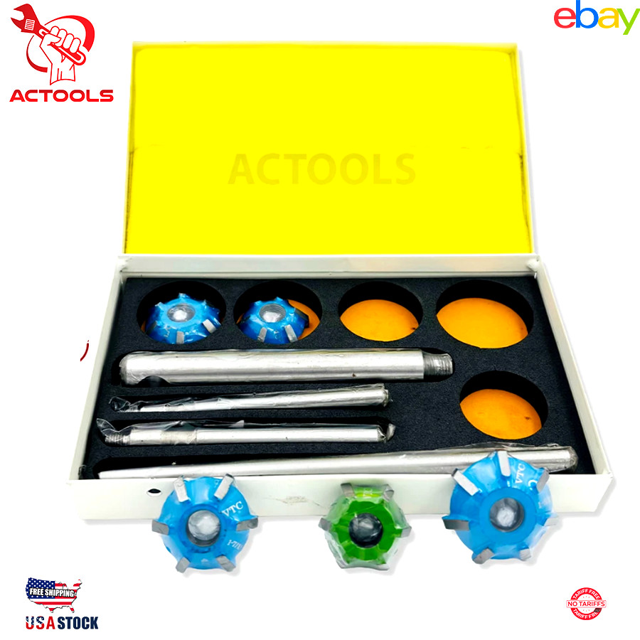 New Carbide Tipped Valve Seat Face Cutter Set Of 5 Pcs Kit Cutters Tip USA